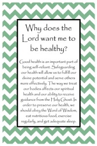 Why does the Lord want me to be healthy sm